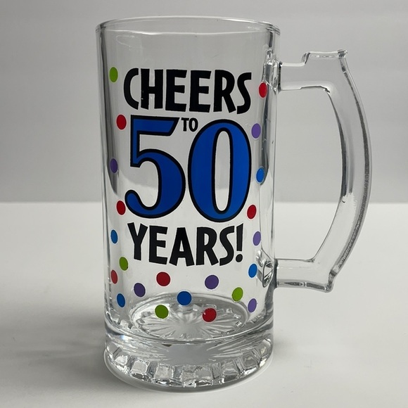 GLASS Beer Mug “Cheers to 50 Years” - Picture 14 of 14